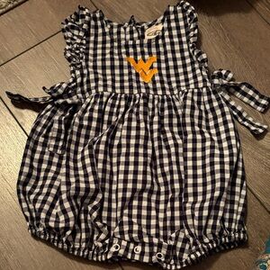 Checkered WVU dress/onesie